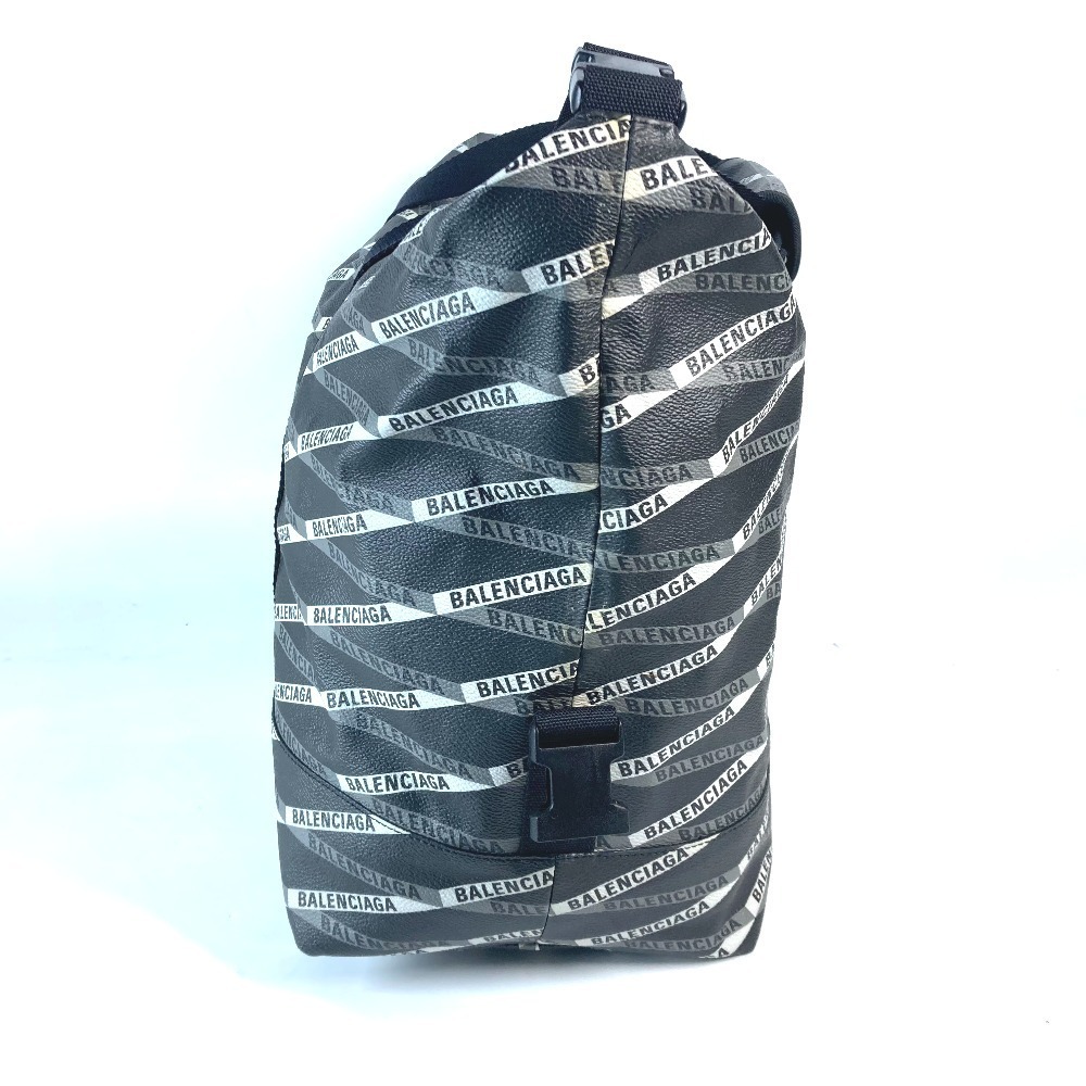 BALENCIAGA Logo Shoulder Bag Travel Boston Leather Gray - Picture 3 of 15